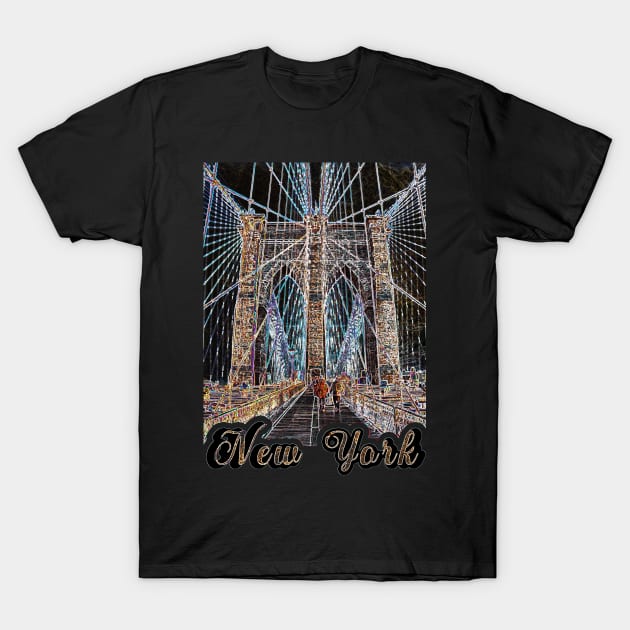 Brooklyn Bridge New York City T-Shirt by 4Craig